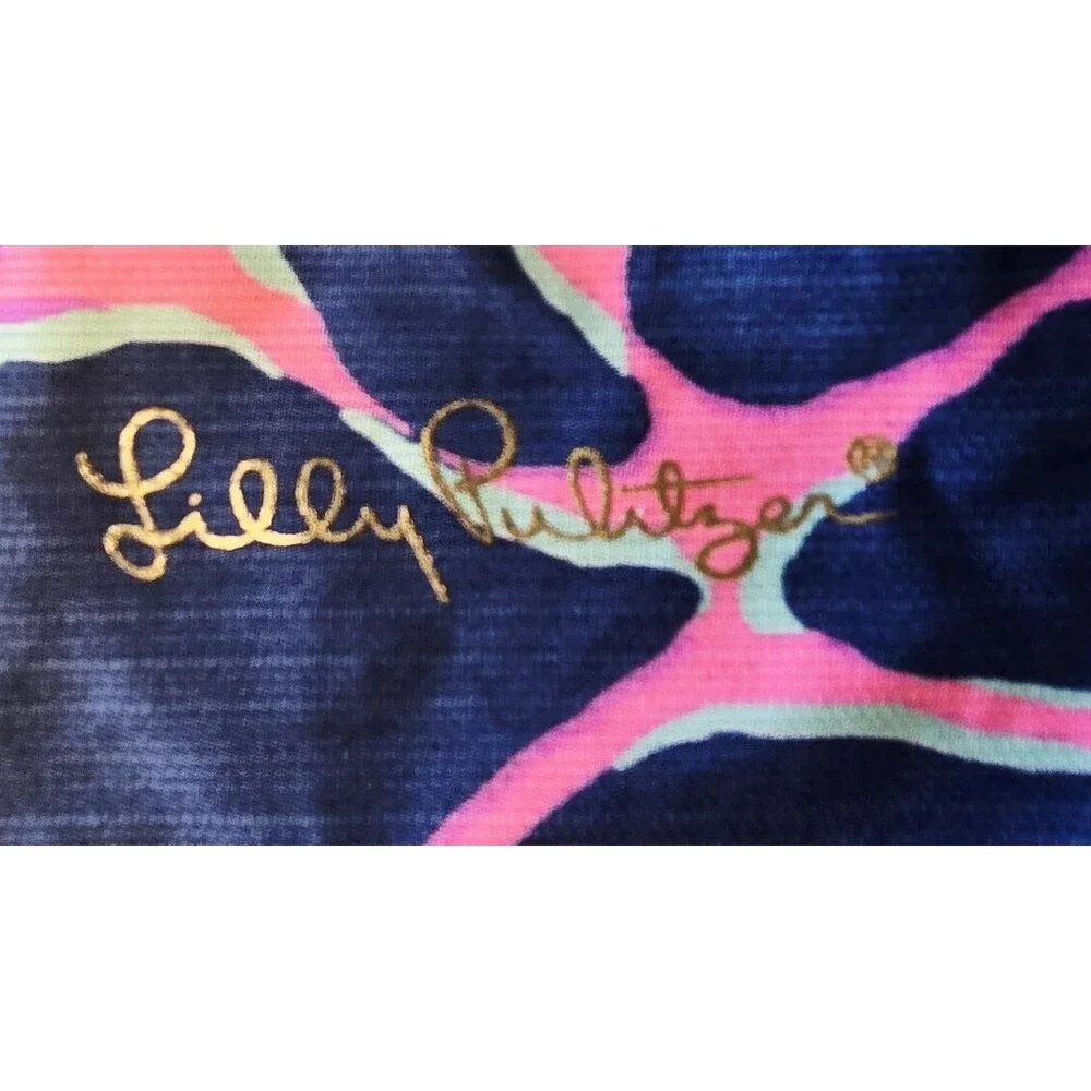 Lilly Pulitzer Travel Pouch Coral Giraffe Broken Shaker Print Fabric Favor Bag